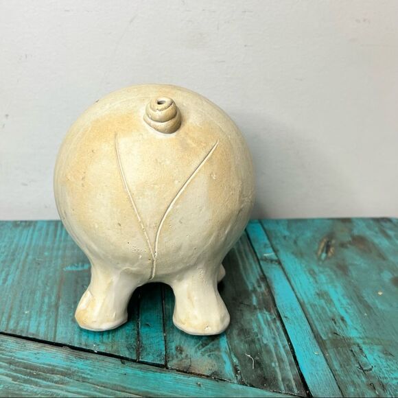 Pottery Piggy Bank Farmhouse Distressed - Picture 8 of 11
